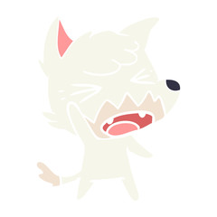angry flat color style cartoon fox