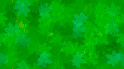 Flying maple leaves, raindrops. Autumn pattern. The idea of design of tiles, wallpaper, packaging, textiles, background.