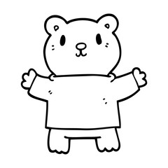 line drawing cartoon teddy bear