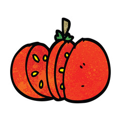 cartoon doodle sliced tomato