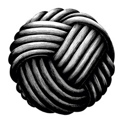Rope knot sphere hand draw vintage clip art isolated on white background