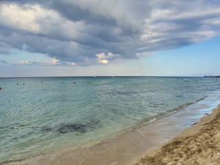 Shot of the beautiful tropical San Lorenzo beach near Syracuse in a sunny day of summer