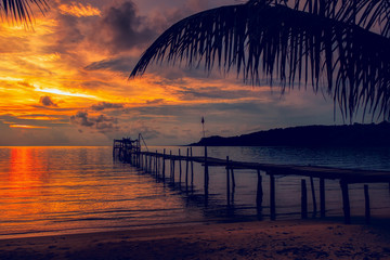 sunset on the beach Koh Kood.