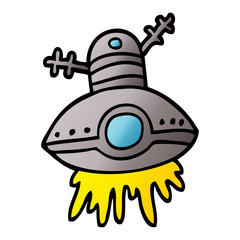 Fototapeta na wymiar cartoon doodle alien spaceship
