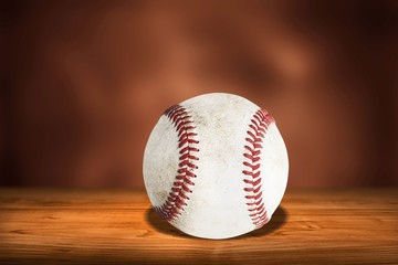 Dirty baseball on desk