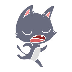 talking cat flat color style cartoon