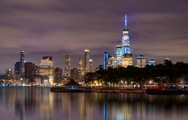 Naklejka na ściany i meble Manhattan at night, View from Hoboken,New York City,USA
