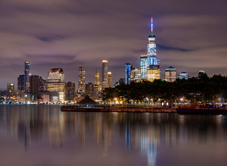 Fototapeta na wymiar Manhattan at night, View from Hoboken,New York City,USA