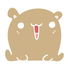 cute flat color style cartoon bear