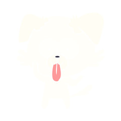 flat color style cartoon dog with tongue sticking out