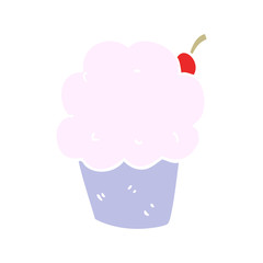 flat color style cartoon cupcake
