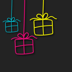 affiche cadeaux colorés- vecteur