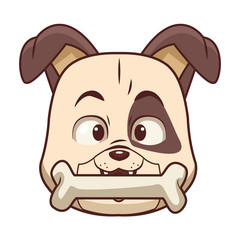 Dog with bone cartoon