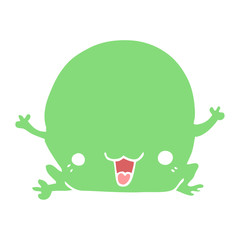 flat color style cartoon frog