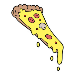 cartoon doodle slice of pizza