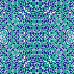 Fototapeta premium Arabesque Curly Flower Pattern
