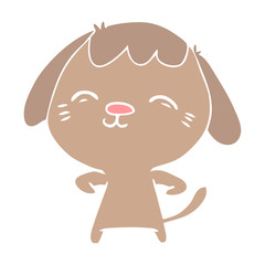 Obraz premium happy flat color style cartoon dog