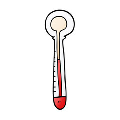 cartoon doodle hot thermometer