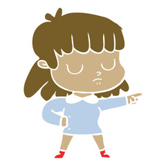 flat color style cartoon indifferent woman accusing