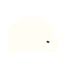 cartoon doodle happy polar bear sleeping