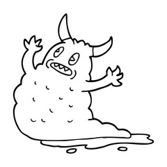 line drawing cartoon demon