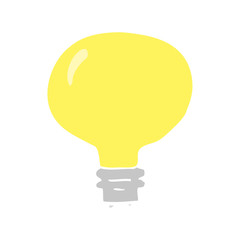 flat color illustration of a cartoon light bulb