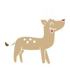 cartoon doodle happy reindeer