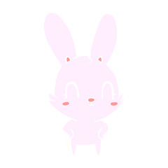 cute flat color style cartoon rabbit