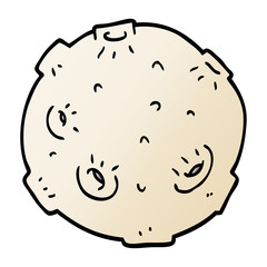 cartoon doodle moon with craters