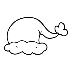 line drawing cartoon santa hat