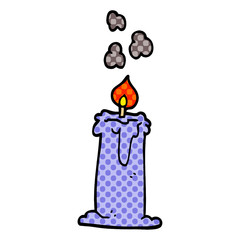 cartoon doodle lit candle