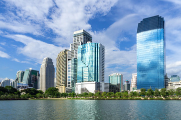 Fototapeta na wymiar Bangkok city - Cityscape downtown Business district urban area , landscape Bangkok Thailand