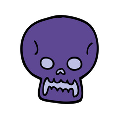 cartoon doodle halloween skull