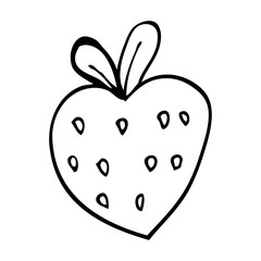 line drawing cartoon strawberry fr