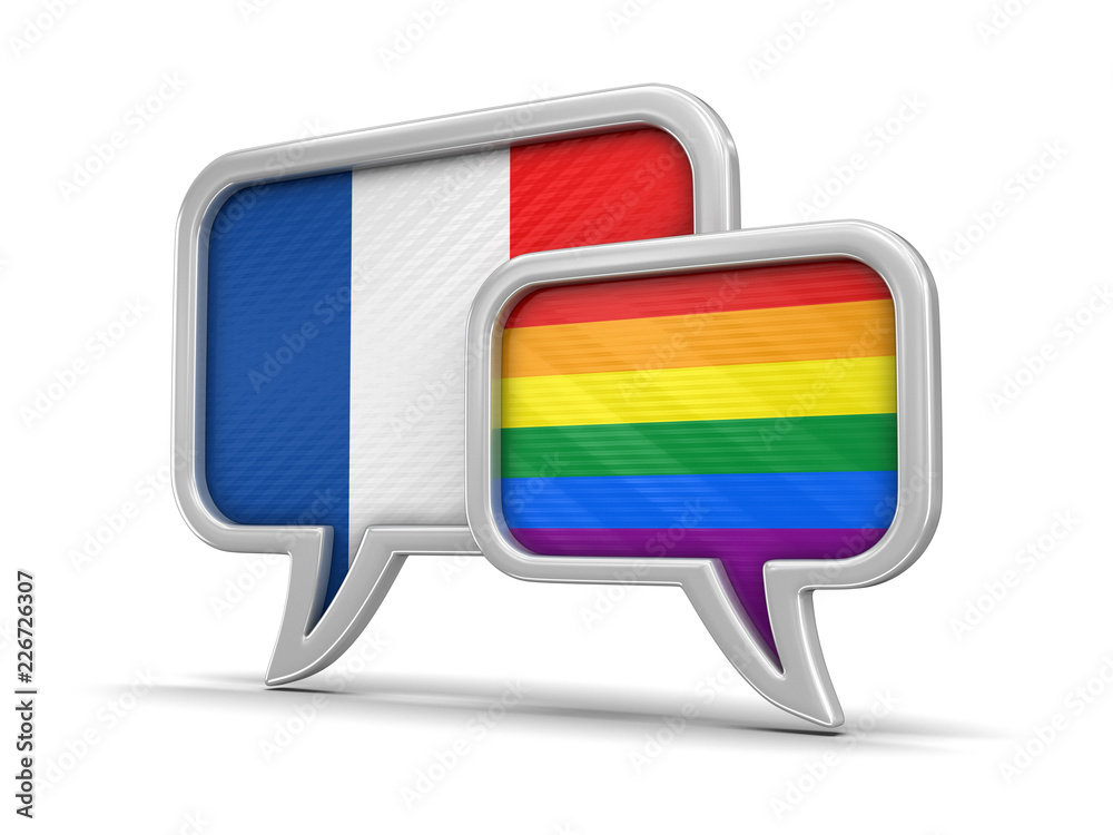 Poster speech bubbles with flags. image with clipping path