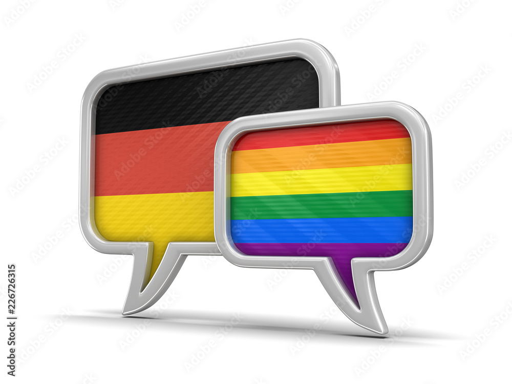 Poster speech bubbles with flags. image with clipping path