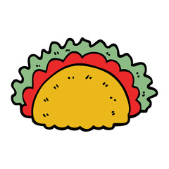 cartoon doodle taco
