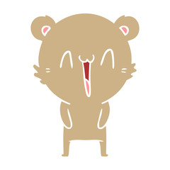 happy bear flat color style cartoon