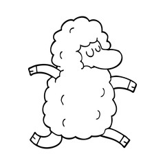 line drawing cartoon black sheep
