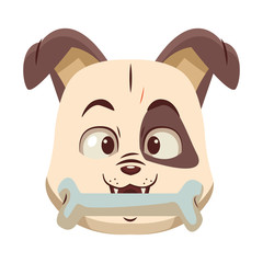 Dog with bone cartoon