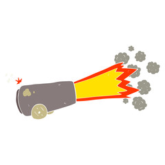 flat color illustration of a cartoon firing cannon