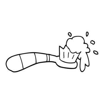 recommend clip art: line drawing cartoon toothbrush