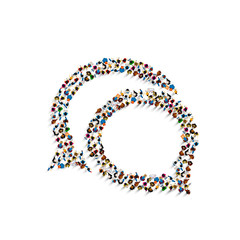 A group of people shaped as a chat icon, isolated on white background. Vector illustration