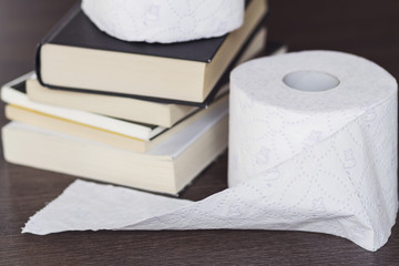 Toilet paper and books