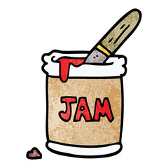 cartoon doodle jam jar