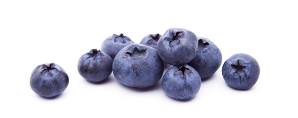 Blueberries on white background