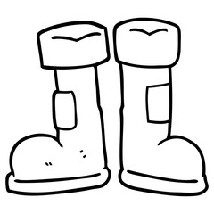 line drawing cartoon wellington boot