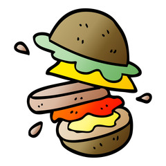 cartoon doodle of a burger