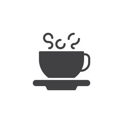 Coffee cup vector icon. filled flat sign for mobile concept and web design. Hot drink simple solid icon. Symbol, logo illustration. Pixel perfect vector graphics
