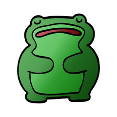 funny cartoon doodle frog